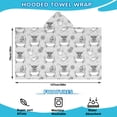 thumbnail image 2 of Gray Highland Cow Bathtub Lemon Pattern Hooded Bath Towel，50"x30" for Ages 3 To 12 Kids, Quick Dry Lightweight Soft Microfiber Hood Beach Towel Cover Up for Kids, 2 of 7