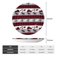 thumbnail image 2 of Balery Buffalo Plaid Forest Print Bone China Decorative Plate Ceramic Dinner Plates Art Crafts with Display Stand-10in, 2 of 6