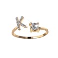 thumbnail image 2 of PVCS Exquisite Fashion 26 English Alphabet Style Ring Letter Fashion Copper Ring, 2 of 2