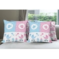 thumbnail image 6 of Ambesonne Animal Throw Pillow Cover 4 Pack, Girl Boy, 18", Pale Pink Blue, 6 of 7
