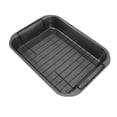 thumbnail image 2 of Non-Stick Carbon Steel Roasting Pan with Rack, 14.6"×11" Rectangular Baking Pan Set with Easy-Grip Handles, Dishwasher Safe & Warp-Resistant, Ideal for Healthy Roasting, Grease Drip Design for Easy, 2 of 6
