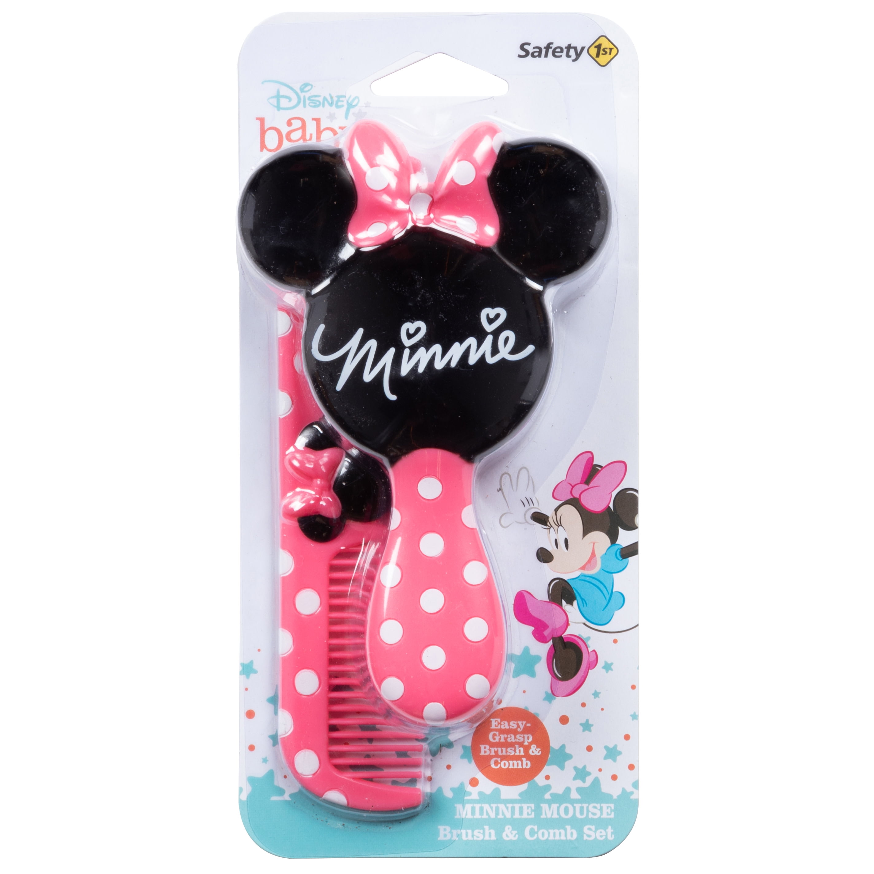 Disney Baby Minnie Brush & Comb Set with Easy-Grip Handle, Minnie -  