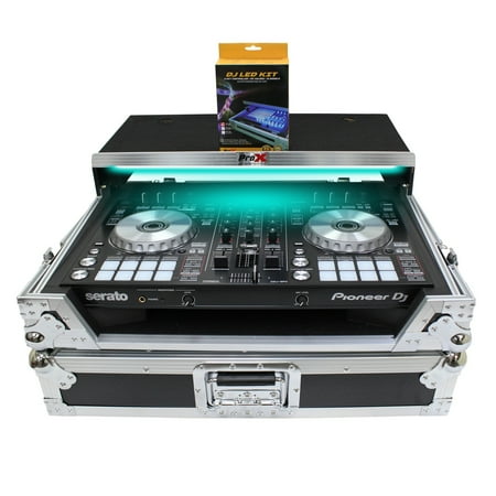 UPC: 0019372409304 | ProX XS-DDJSR2LT LED Flight Case for Pioneer DDJ-SR2 Digital Controller W-Laptop Shelf and Bonus LED Kit