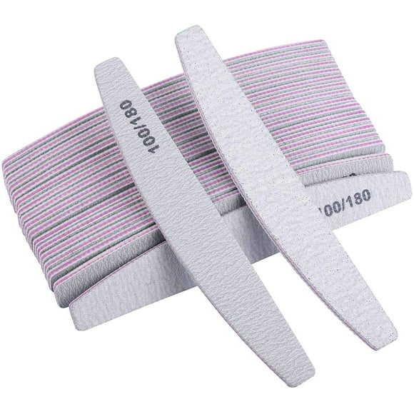 25 Pieces 100/180 Grit Nail File and Buffer Professional Double Sided Emery Boar