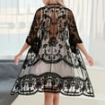 thumbnail image 4 of Ediodpoh Long Cardigans for Women Long Flowy Lace Kimono Cardigan Open Style Beach Cover Ups Embroidered Black, 4 of 6