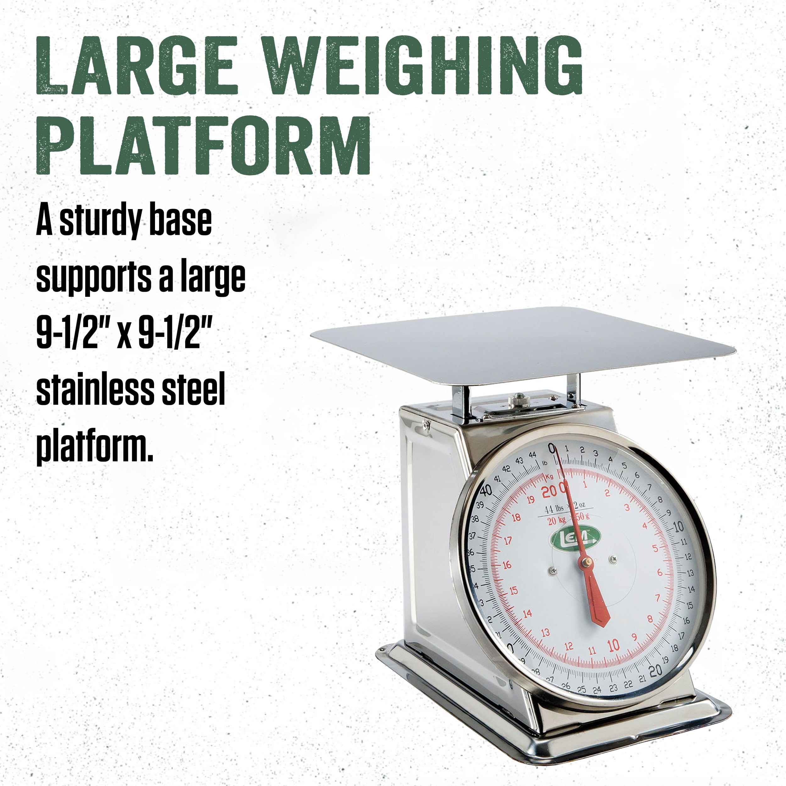 LEM Products 44 lb Stainless Steel Mechanical Kitchen Scale, 8" Dial