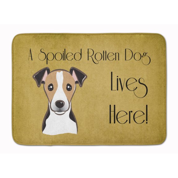 Carolines Treasures BB1509RUG Jack Russell Terrier Spoiled Dog Lives Here Machine Washable Memory Foam Mat 19 X 27"