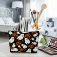 thumbnail image 2 of Pumpkin Makeup Bag Halloween-Themed Linen Cosmetic Pouch For Daily Use, 2 of 6