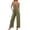 Green, variant on Women's Solid Strap Jumpsuit with Elastic Waist, Casual Playsuit, Pocket Equipped, Polyester Spandex, for Casual Occasions, Multiple Sizes