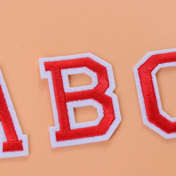 CATIEBYE 26Pcs Red Cloth Letter Patches for Clothes Iron on Adhesive for Backpack and Shoes