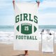 thumbnail image 1 of Toalla de playa con el logotipo de fútbol para niñas, toallas de baño de microfibra, manta de playa suave para desfiles, natación, yoga, mujeres y hombres, 1 of 4