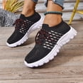 thumbnail image 3 of Running Shoes for Women Hollow out Mesh Lace up Walking Shoes Casual Soft Sole Nonslip Workout Athletic Shoes Black Size 7.5, 3 of 5