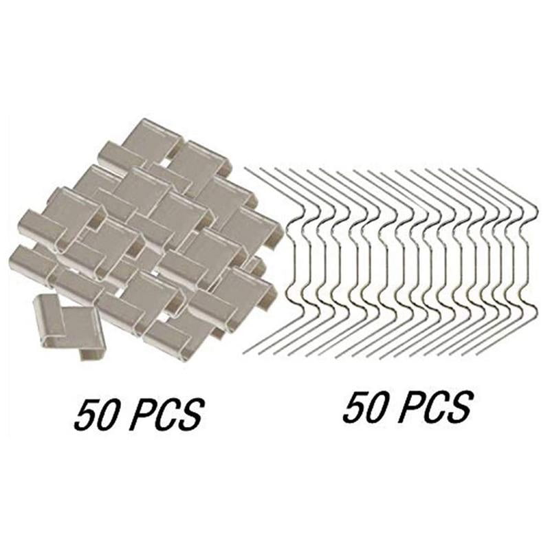 Megawheels 100 stainless steel greenhouse glass fixing clips (with 50