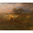 thumbnail image 2 of George Inness Jr. 23x20 Black Ornate Framed Double Matted Museum Art Print Titled: Golden Afternoon (circa 1919), 2 of 5