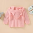 thumbnail image 5 of Vikakiooze Toddler Boys Girls Solid Color Ears Hooded Knitted Tops Warm Coat Clothes, 5 of 9