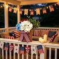 thumbnail image 5 of 4th of July Artificial Floral Wreath Flower Basket - Outdoor Hanging Red White Blue Flower Basket Garden Wall Decor for Courtyard Patio Independence Day Holiday Porch Scene Prop, 5 of 9