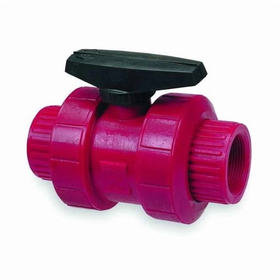 Chemtrol Kynar(R) Ball Valve,Inline,Socket,1/2 in S65TB-V 1/2