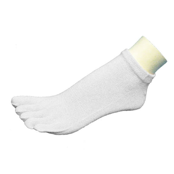 Couver Unisex Five Fingers Toed No Show Crew Toe Socks, White, Small