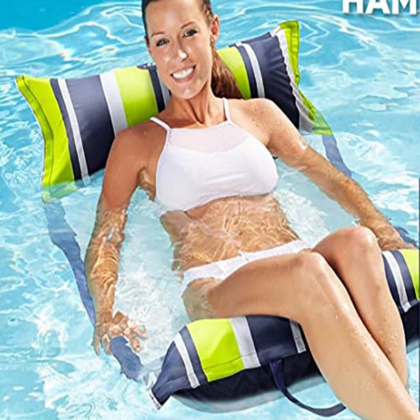 Summer New Color Printing Folding Inflatable Floating Bed Backrest Floating Drainage Floating Chair Recliner Water Hammock heqiyong LED