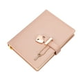 thumbnail image 3 of Unique Bargains B6 Diary with Lock and Key, 1pcs Journal with Lock Cute Journaling Leather Notebook Journal Diary Heart Lock, Gold, 3 of 7