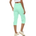 thumbnail image 4 of Tumotour Yoga Shorts For Women Workout Out Elastic High Waisted Drawstring Pocket Yoga Gym Cropped Trousers Athletic Leggings Shorts Sport Shorts Lightweight Biker Shorts, 4 of 9