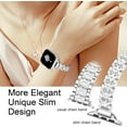 thumbnail image 3 of KOMI Slim Silver Bling Watch Band Women Compatible with Apple Watch 38mm 40mm 41mm 42mm (S10) Jewelry Replacement Sparkly Diamond Metal Thin Strap for iWatch Series 10/9/8/7/6/5/4/3/2/1/SE, 3 of 8