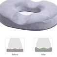 thumbnail image 3 of Memory Foam Donut Pillow Tailbone Cushion Hemorrhoid Support Grey, 3 of 5