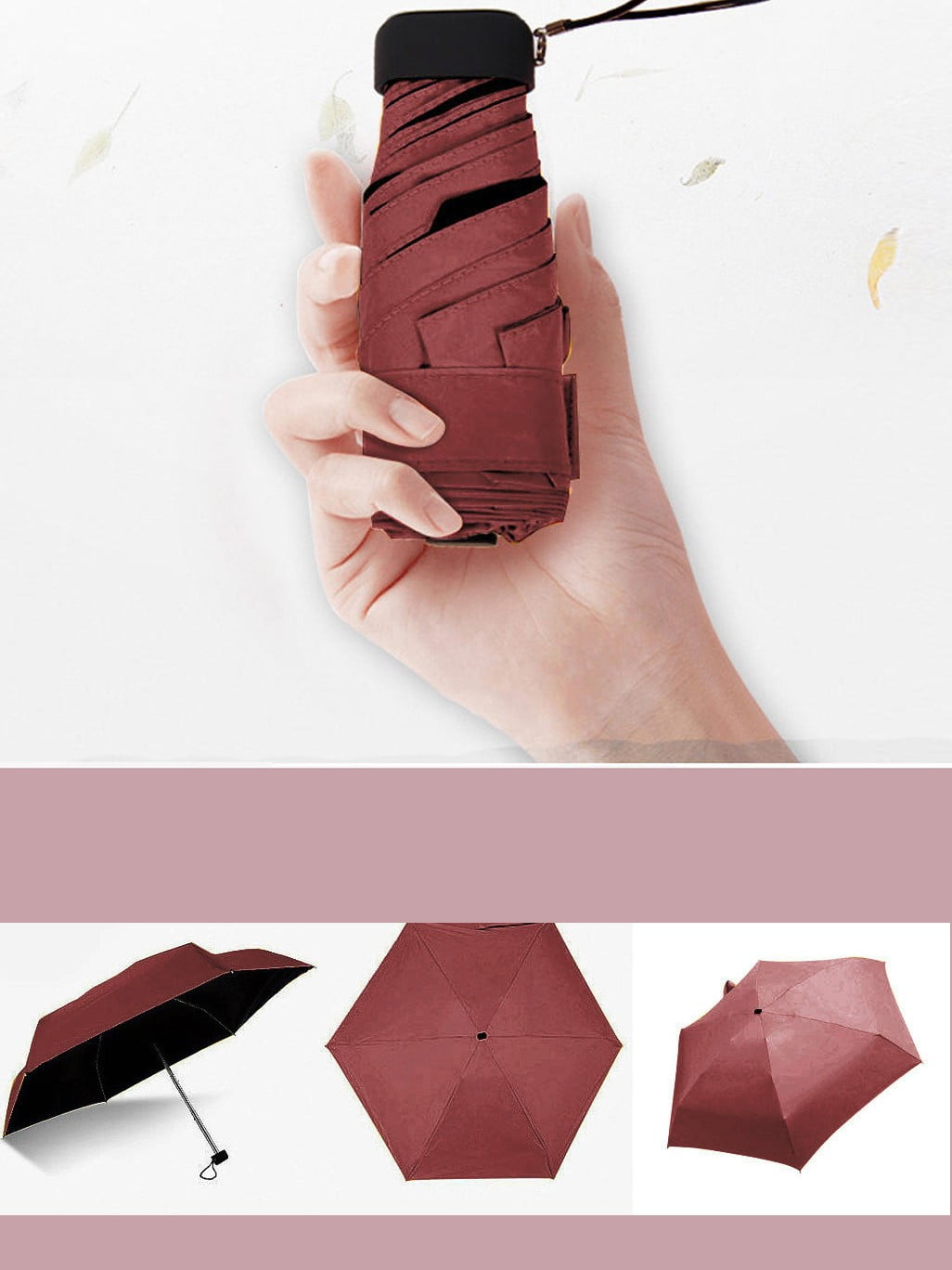 Eudgs Boy Umbrella Boy Umbrella for Kids Big Rain Umbrella Flat Lightweight Umbrella Parasol Folding Sun Umbrella Mini Umbrella