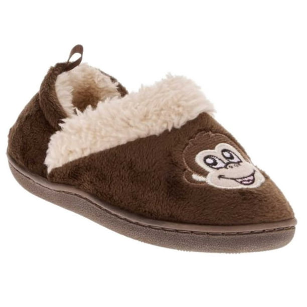 Critter Toddler Boys Brown Monkey Slippers Loafer Style House Shoes