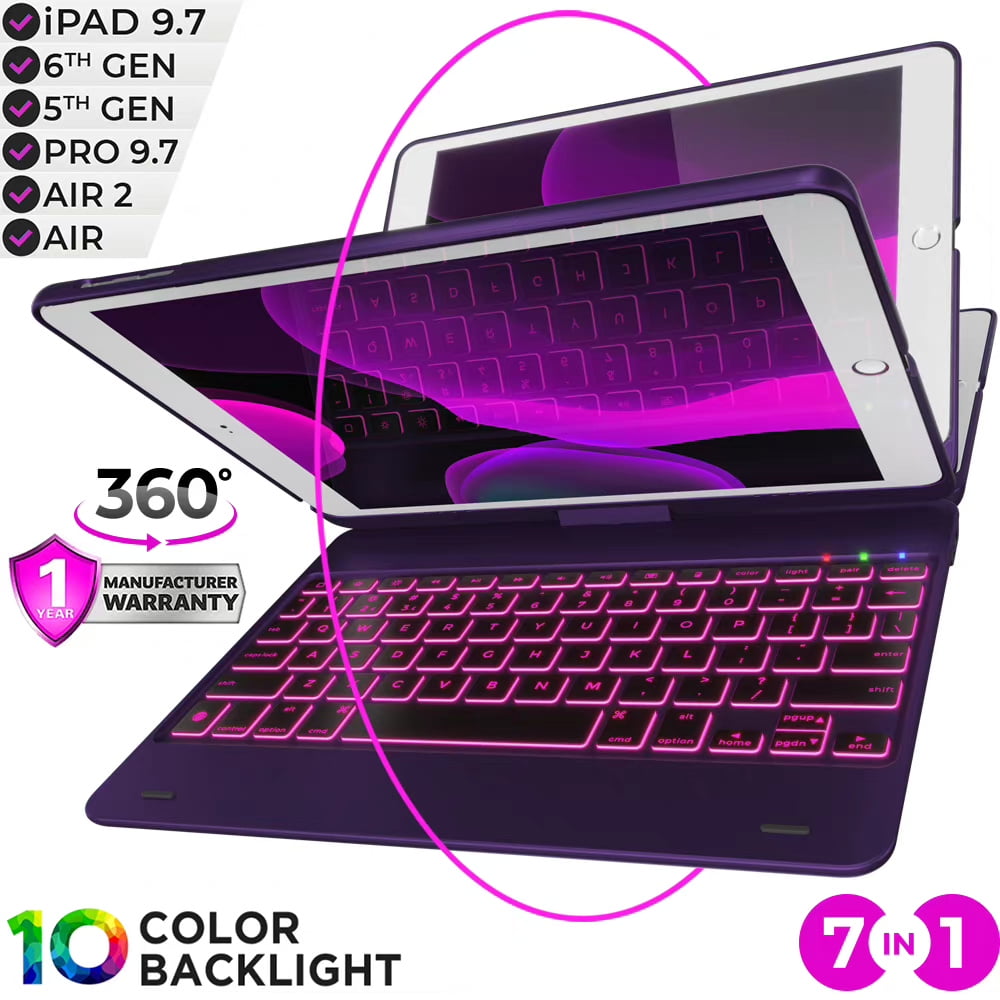 Typecase Keyboard Case for 9.7 inch iPad 6th & 5th Gen, Air 2 & Air 1, Thin & Light, 360