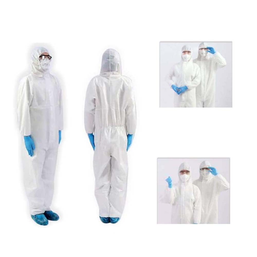 Gohope Disposable Suit Chemical Resistant Coverall with Hood, Elastic