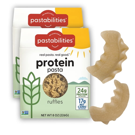 Pastabilities Protein Pasta Ruffles, High Protein, Low Carb, 8 oz. 2-pack
