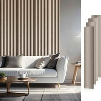 Easy4Home 4Pcs 94.5" x 12.6" Soundproof Wood Slat Panels Acoustic Wall Panels, Walnut