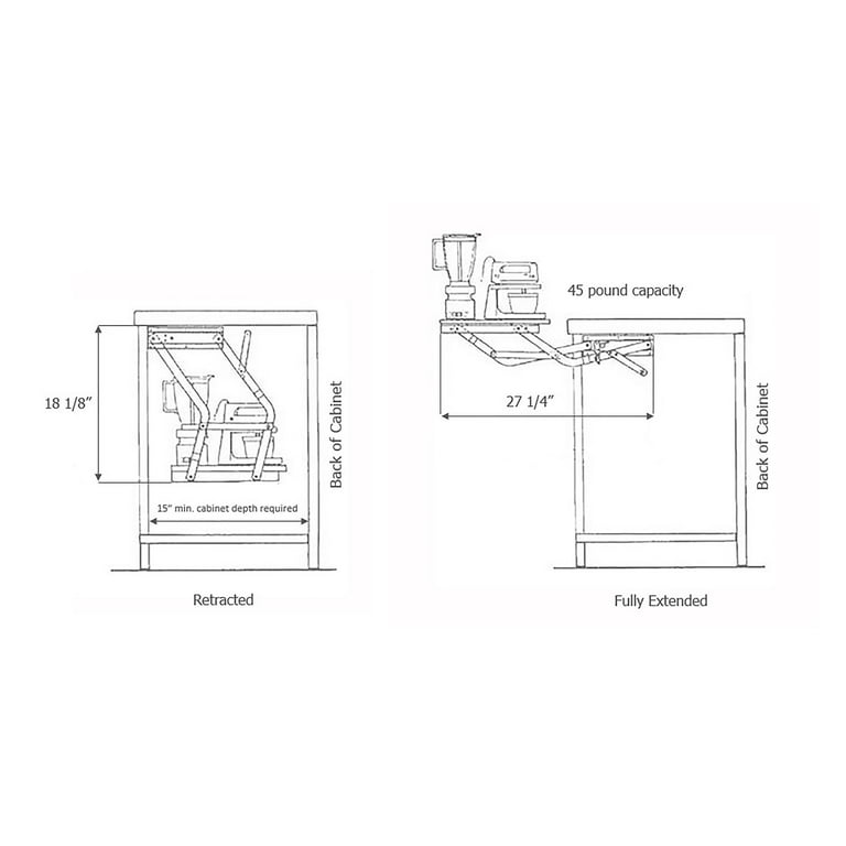 Wood Technology Kitchen Appliance and Mixer Lift, White, For Heavy  Appliance Storage and Space Savings