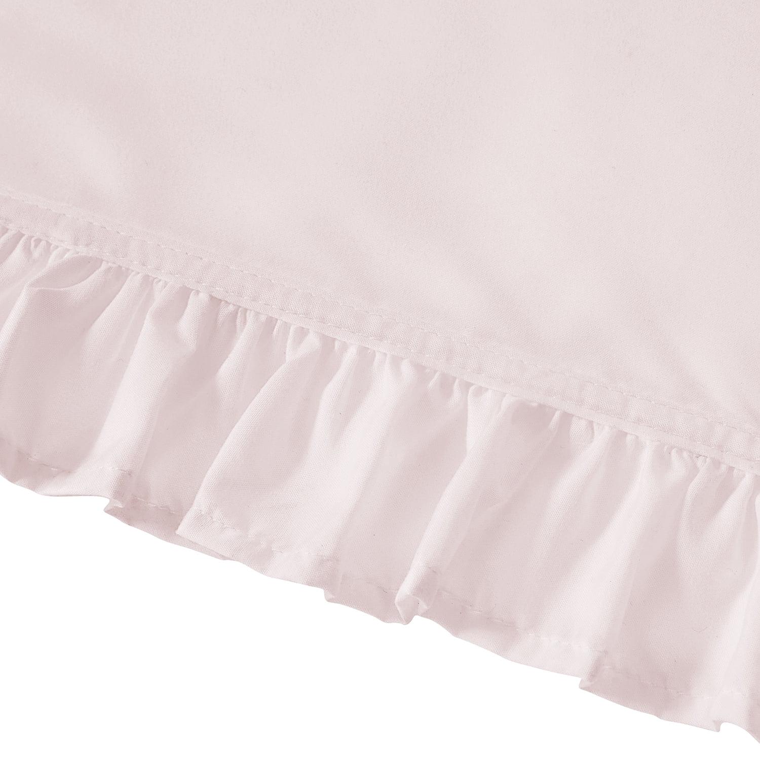 Simply Shabby Chic Solid Ruffle 4-Piece Pink Soft Washed Microfiber Bed Sheet Set, King