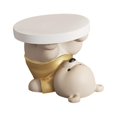 thumbnail image 4 of Mesa auxiliar redonda con bandeja para servir, escultura creativa de resina, mesitas de noche, estatua de oso Oro, 4 of 9