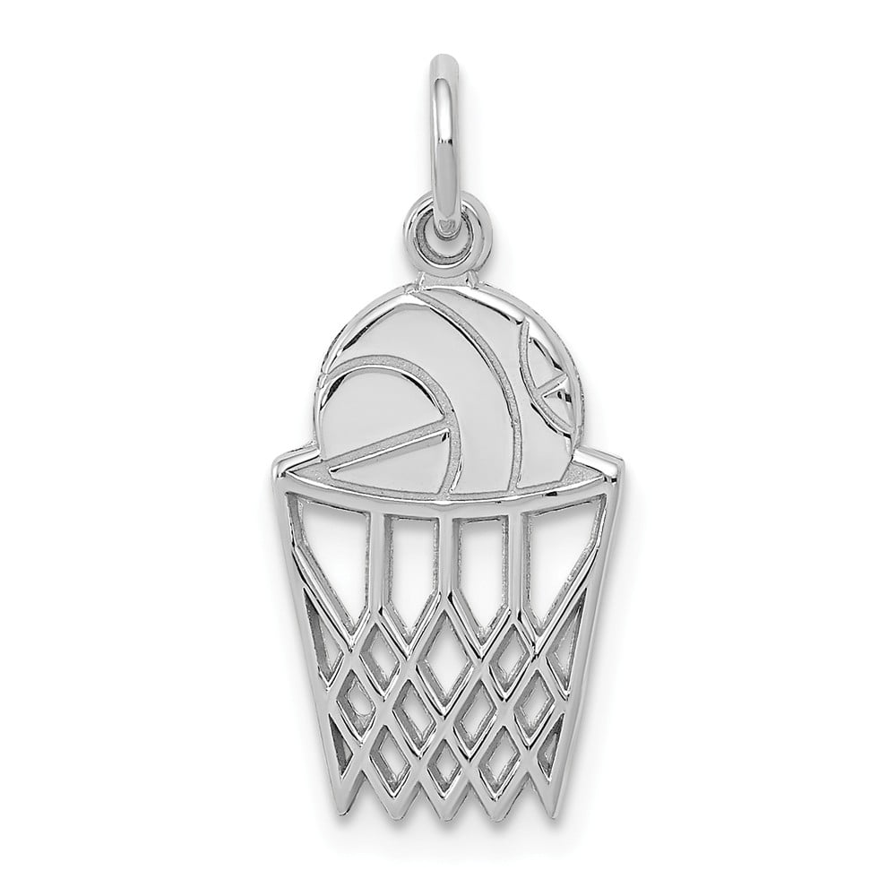 white gold basketball pendant