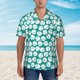 thumbnail image 2 of Fotbe Green Baseball Camisa Hawaiana para Hombre Unisex – Camisa Casual de Verano con Botones de Manga Corta de Algodón y Lino,Small, 2 of 7