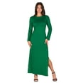 thumbnail image 3 of Womens Side Slit Fitted Maxi Dress, 3 of 10