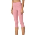 thumbnail image 2 of safuny Women's Slim Yoga Capris Legging Athletic Solid Color Clearance Holiday High Waisted Comfy Stretch Pants Fashion Casual Workout Running Cycling Trousers Teen Girls Pink S, 2 of 3