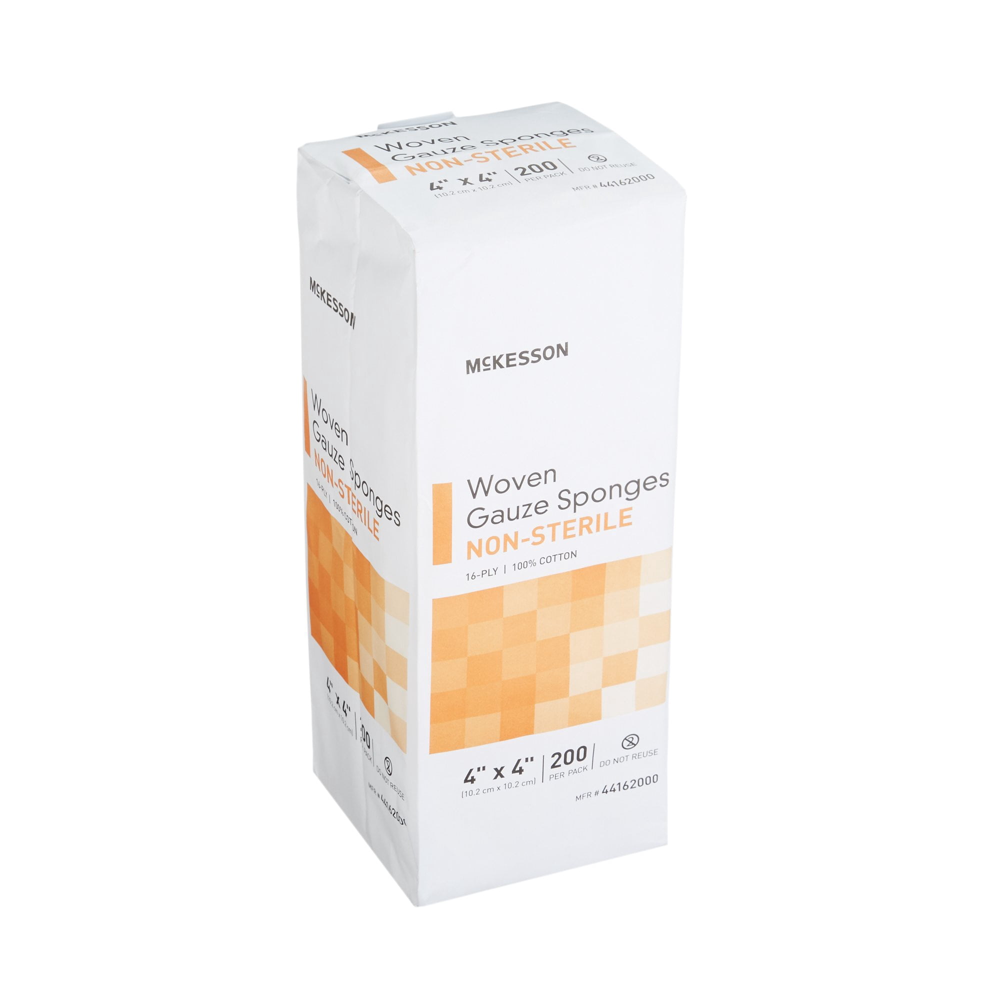 McKesson Woven Gauze Sponges, Non-Sterile 16-Ply Wound Pads, 2 in x 2 in, 200 per Pack, 10 Packs, 2000 Total