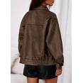 thumbnail image 4 of Campera PRETTYGARDEN Bomber de Cuero Sintético Marrón M, 4 of 8