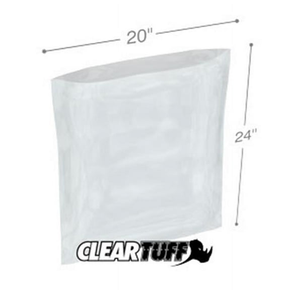 International Plastics PB22024 20 x 24 in. Clear Poly Bags, 0.002 Gauge - Case of 500