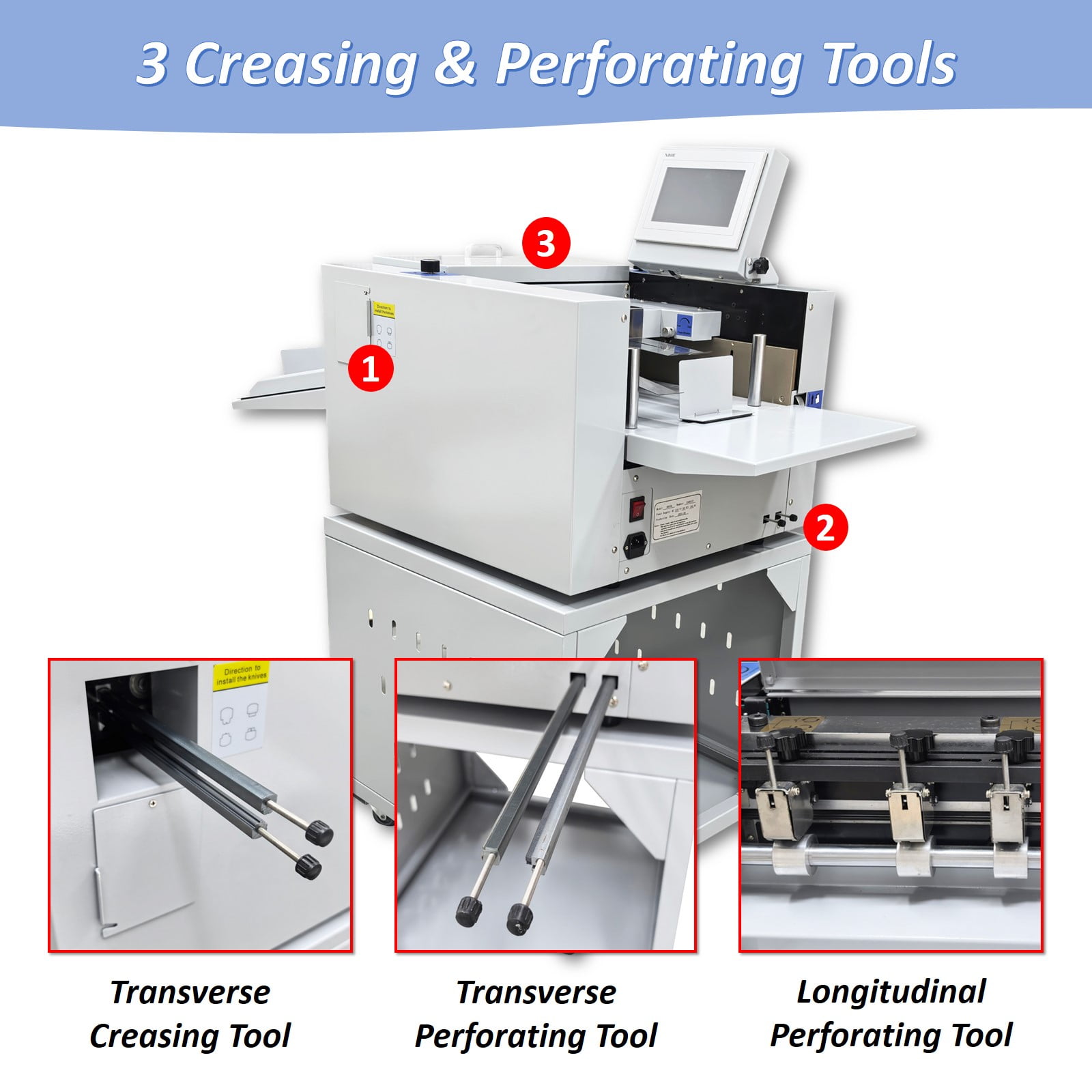 330mm/13" Full Automatic Creasing and Perforating Machine Digital Touch Control