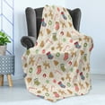 thumbnail image 4 of Christmas Soft Flannel Fleece Blanket, Traditional Sweets of Xmas Party Gingerbread Cookies Lollipop Candies with Socks, Cozy Plush for Indoor and Outdoor Use, 50" x 60", Multicolor, by Ambesonne, 4 of 5