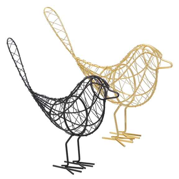 MLINS  2 Pcs Iron Wire Ornament Mid Century Modern Decor Bird Figurines