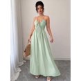 thumbnail image 3 of Solid Color Tie-Up Backless Maxi A-Line Dress Women's Summer Sundress One Piece Long Dress, 3 of 10