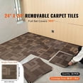 thumbnail image 2 of Carpet Tiles Reusable 24x24, Padded Carpet Squares for Bedroom Living Room, DIY Easy Install Flooring (24 Tiles, Mixed Brown), 2 of 7