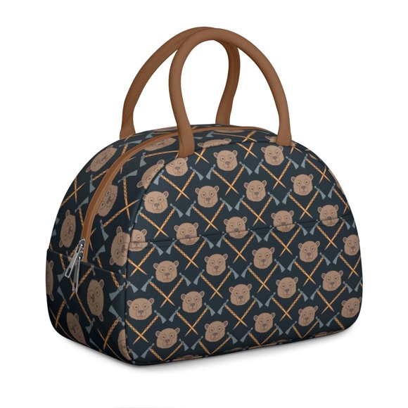 Sac à Lunch Isolé à Thème Hiver – Design Artistique Ours Polaire, Grand Sac Thermique pour Femmes, Travail et Pique-Niques de Week-End ( Écologique et Durable )