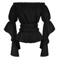 thumbnail image 1 of Elegant Cosplay Costume Gothic Lace Ruffled Off Shoulder Dress For Halloween Party Evening Banquet, 1 of 3